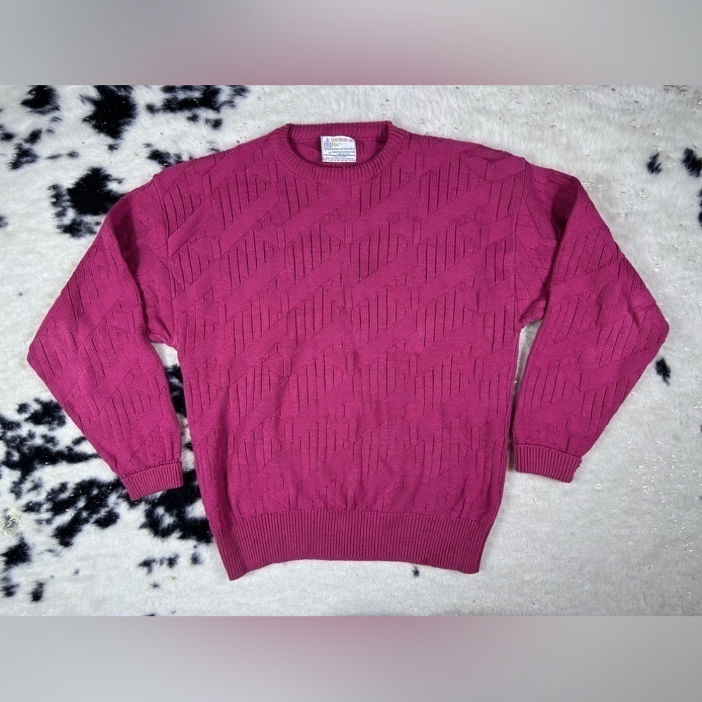 London Fog Women’s Red Long Sleeve Crewneck Knit Sweater Size Medium